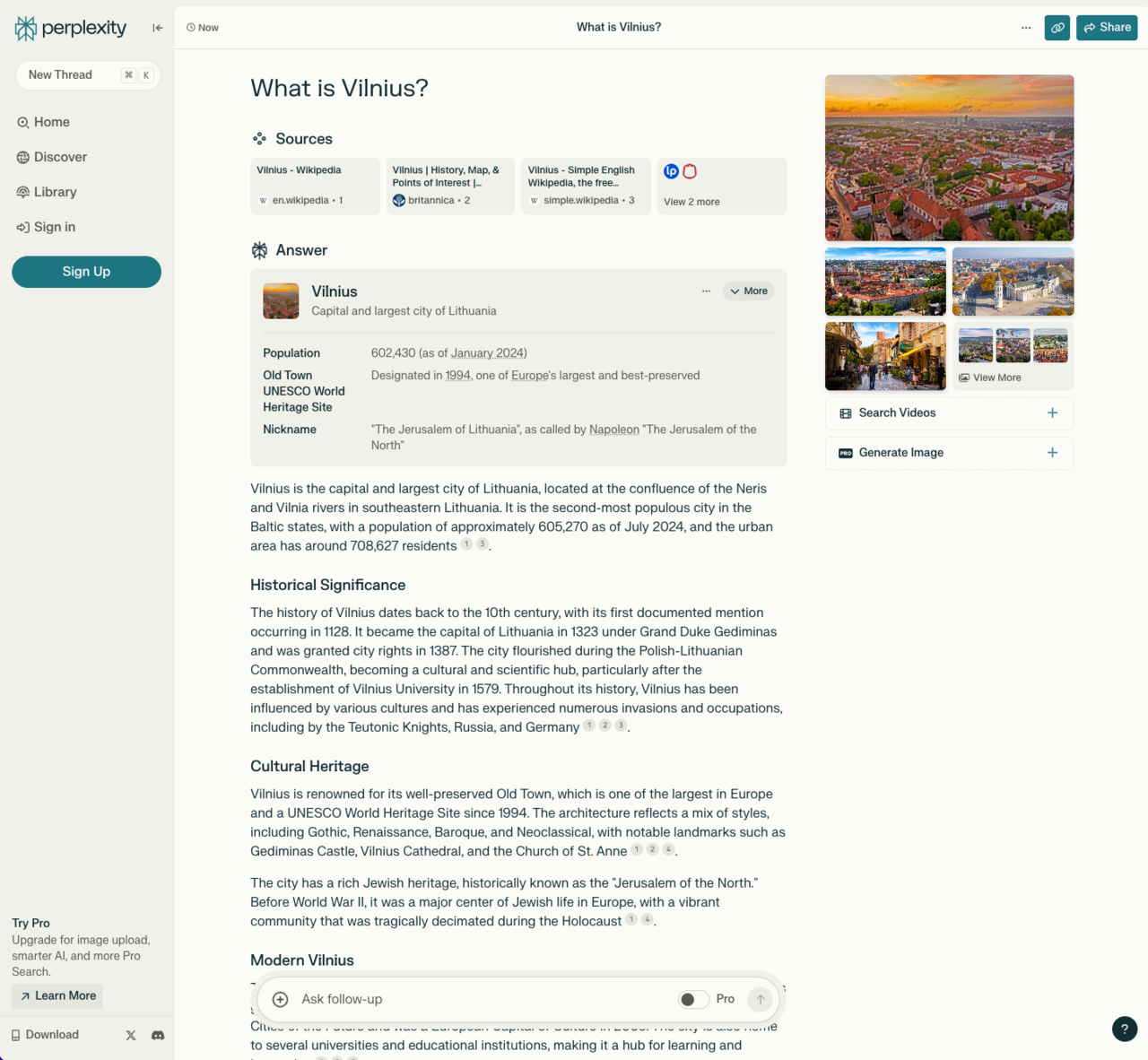 SwitchBot Launches AI Hub, the World's First Local Home AI Agent Supporting OpenClaw — Screenshot of Perplexity - What is Vilnius (2024)